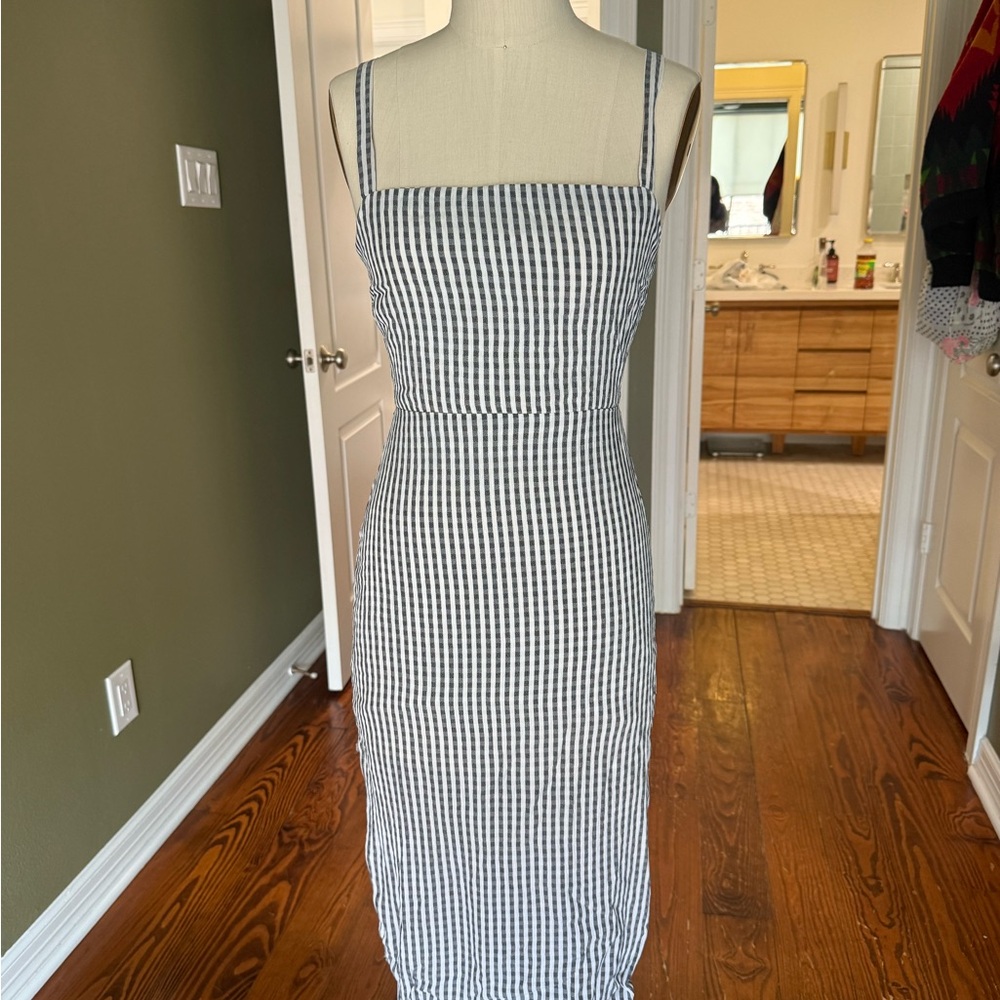 Privacy Please Black and White Checkered Midi Dress